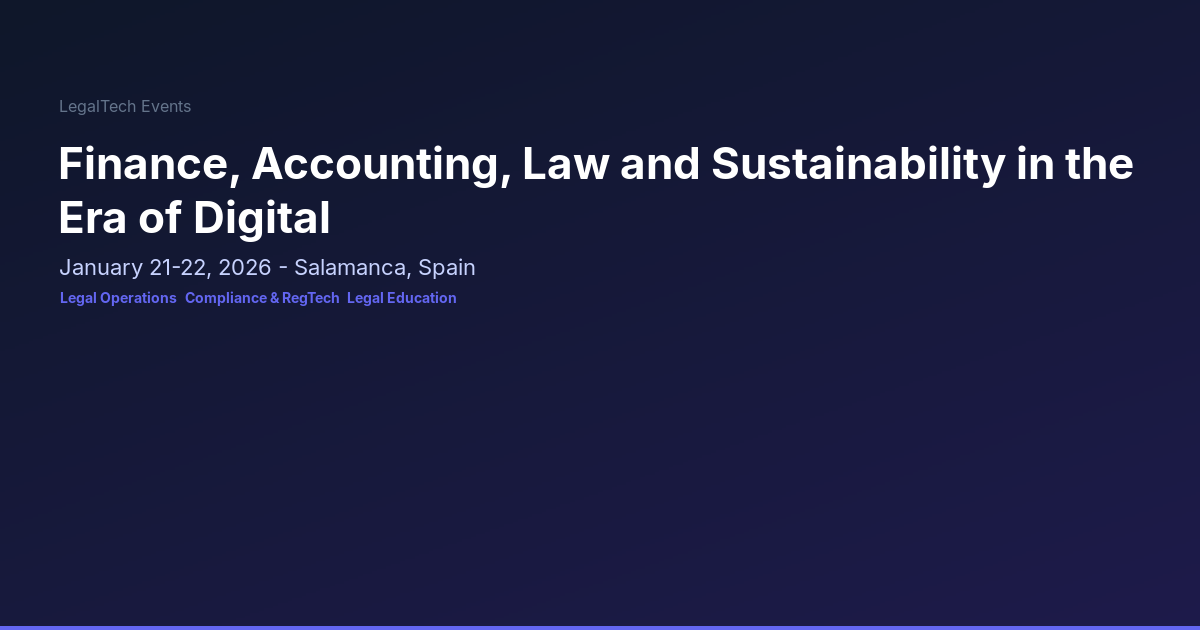 Finance, Accounting, Law and Sustainability in the Era of Digital ...
