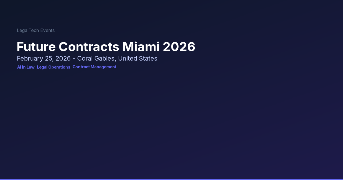 Future Contracts Miami 2026 | LegalTech Events