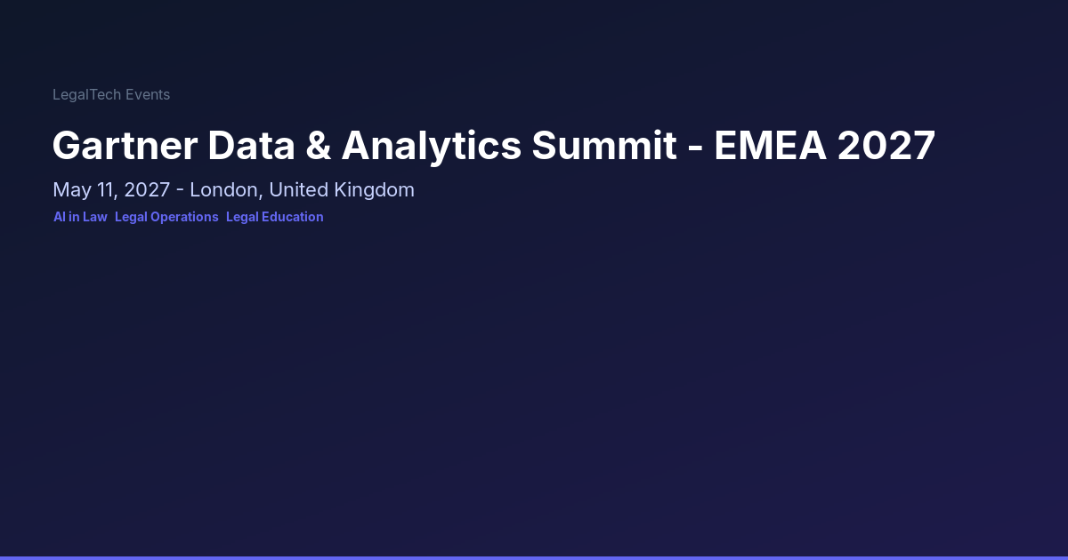 Gartner Data & Analytics Summit - EMEA 2027 | LegalTech Events
