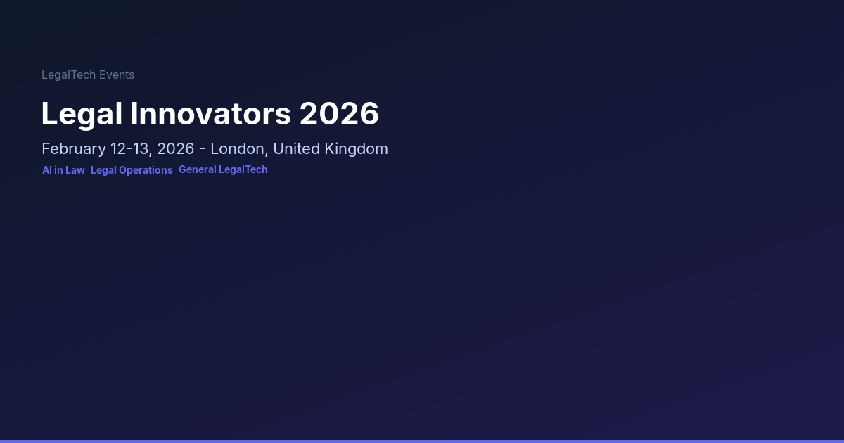 Legal Innovators 2026 | LegalTech Events