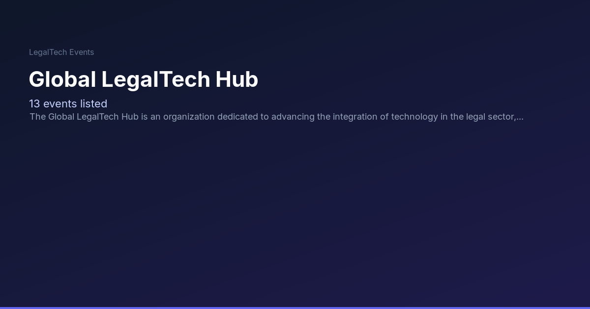 Global LegalTech Hub | LegalTech Events